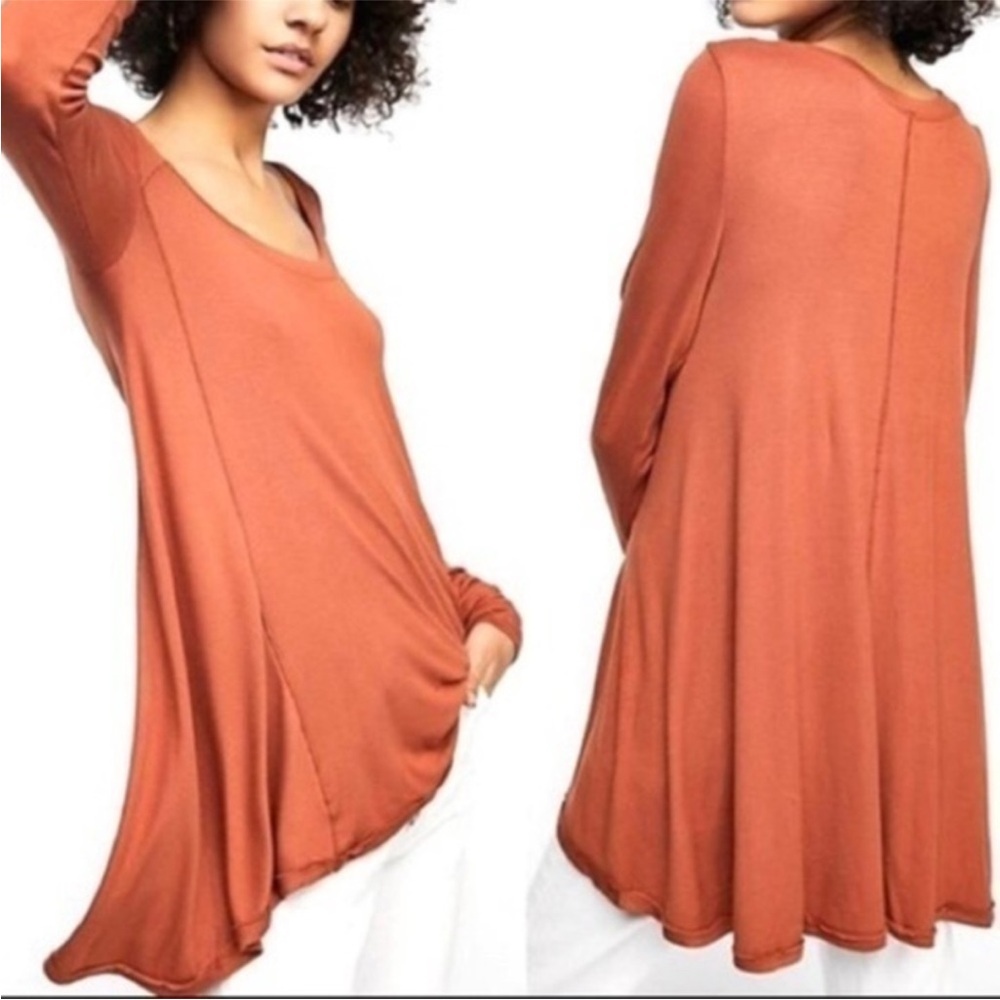 Free People Terracotta Long Sleeve Tunic